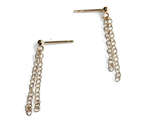 GNOES AMSTERDAM Ohrhänger Doublechain Gold