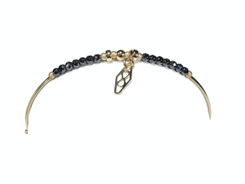GNOES AMSTERDAM Flex Armband Tube Sparkling Hematit Gold