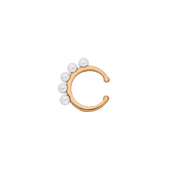 LEAF Earcuff mit Perlen Rosegold