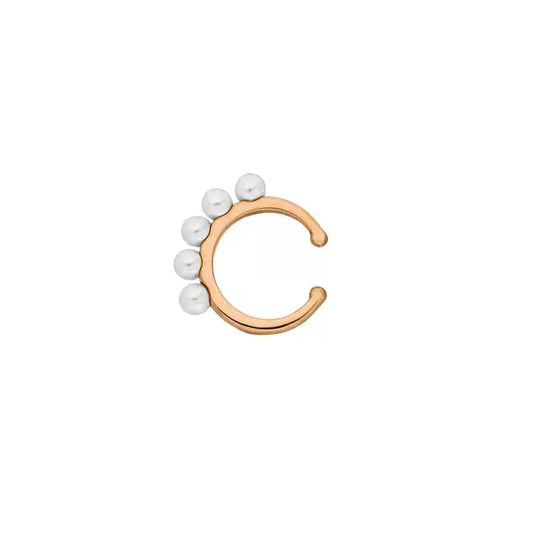 LEAF Earcuff mit Perlen Rosegold