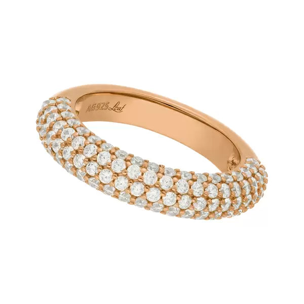 LEAF Ring Pavee Zirkonia Rosegold