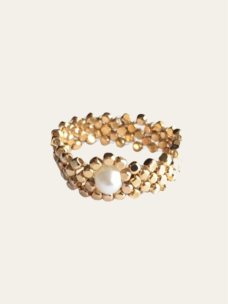 IBU Jewels Ring Weave Pearl RR05