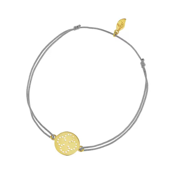 LEAF Glücksarmband Disc Clover Gelbgold