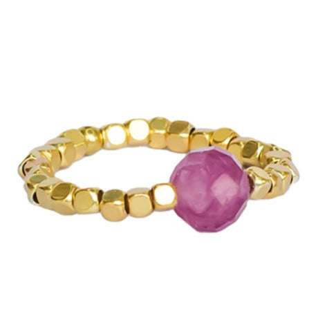 IBU Jewels Ring Stone Dot Pink Turmalin