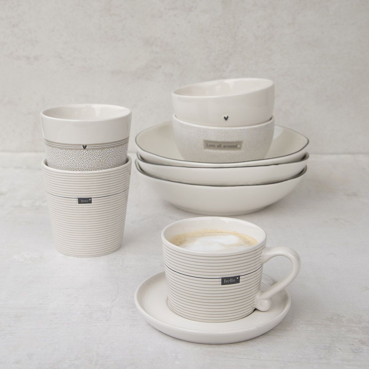 BASTION COLLECTIONS Becher Streifen Love