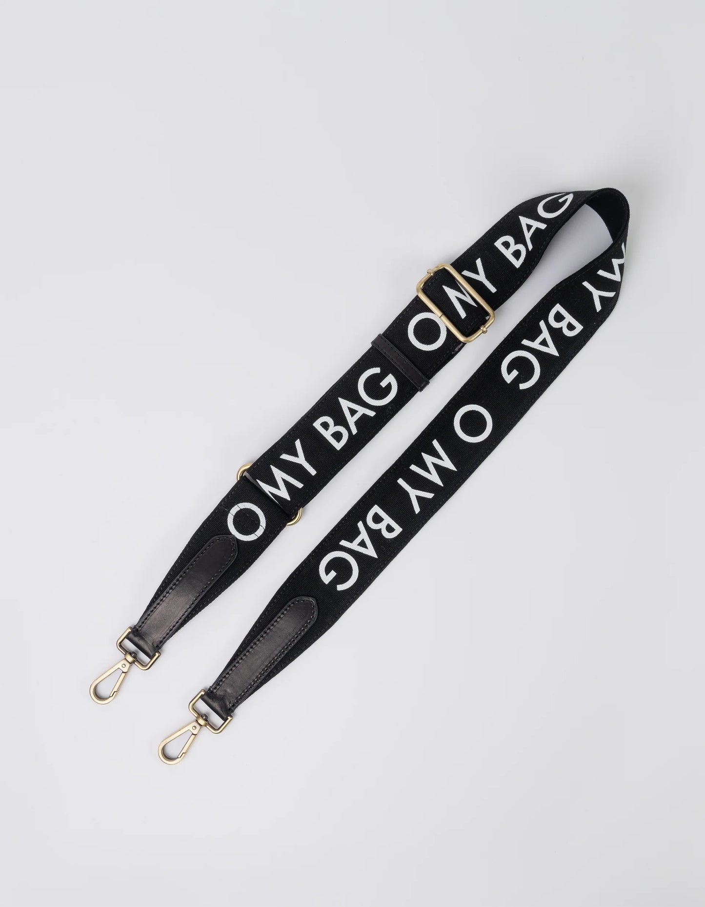 O MY BAG Canvas Logo Strap Gurt Maxi Black