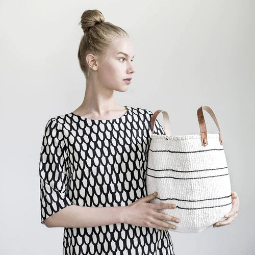 MIFUKO Kiondo Marktkorb Stripes black