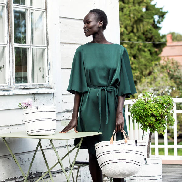 MIFUKO Kiondo Marktkorb Stripes black