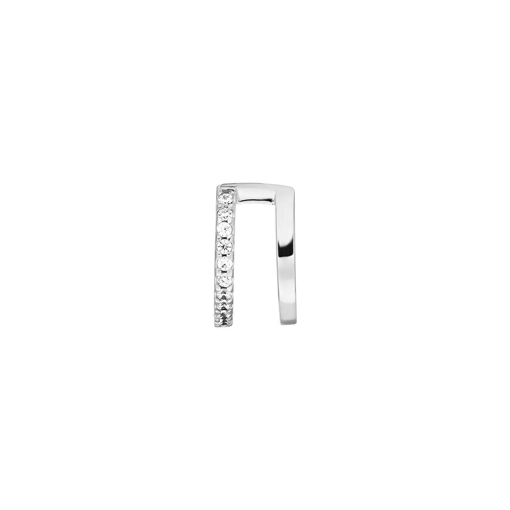LEAF Earcuff Double Line Zirkonia Sterlingsilber