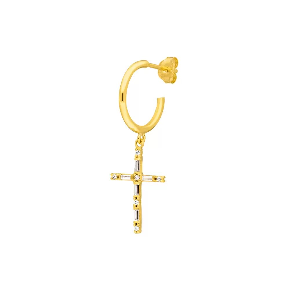 LEAF Singlecreole Sparkle Cross Gelbgold
