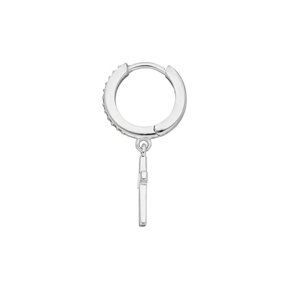 LEAF Singlecreole Kreuz Sterlingsilber