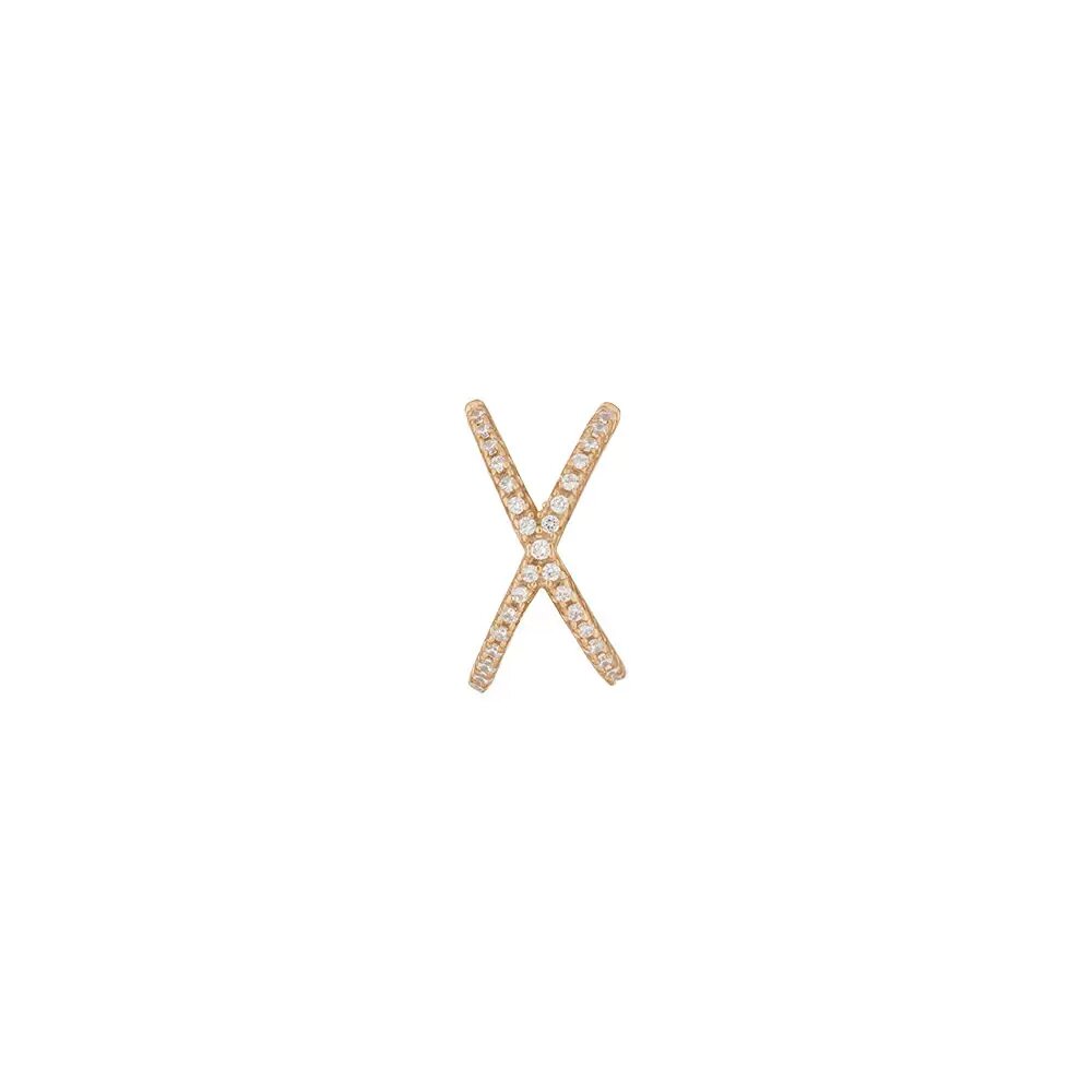LEAF Earcuff Cross Rosegold