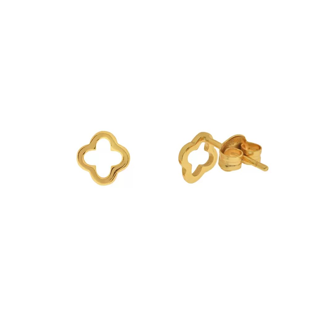 LEAF Ohrstecker Kleeblatt Mini Gelbgold