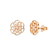 Lade das Bild in den Galerie-Viewer, LEAF Ohrstecker Flower of Life Rosegold
