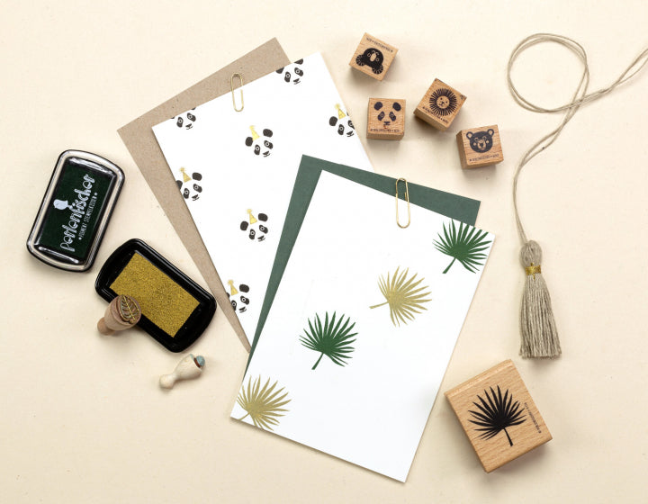 PERLENFISCHER Stempel Palmenblatt