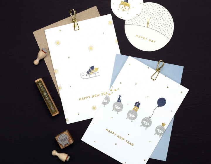 PERLENFISCHER Stempel T061 Happy New Year 2