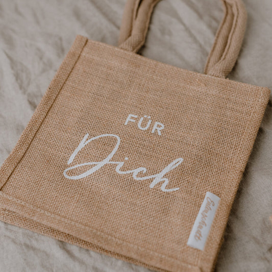 EULENSCHNITT Mini Jute Shopper Für Dich