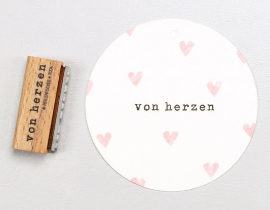 PERLENFISCHER Stempel Von Herzen klassisch