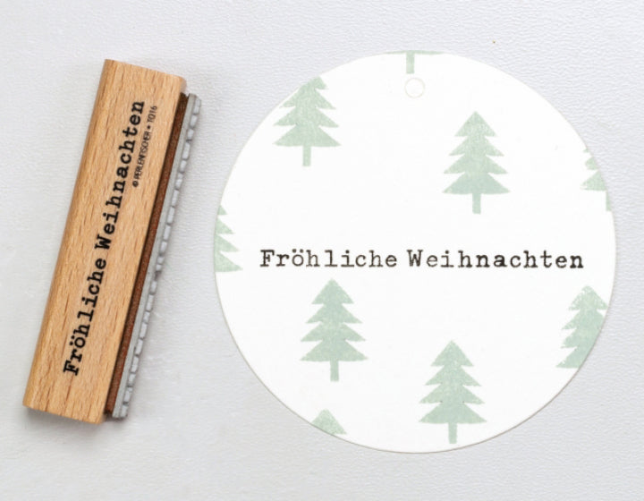 PERLENFISCHER Stempel Fröhliche Weihnachten klassisch T016