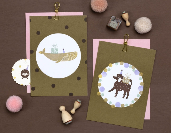 PERLENFISCHER Postkartenset Dot Moos