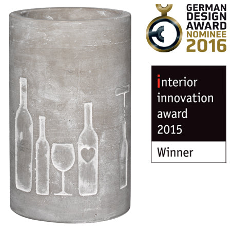 RAEDER DESIGN Weinkühler aus Beton - Flasche + Glas